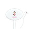 Princess Print White Plastic 7" Stir Stick - Oval - Closeup