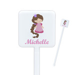 Princess Print Square Plastic Stir Sticks (Personalized)