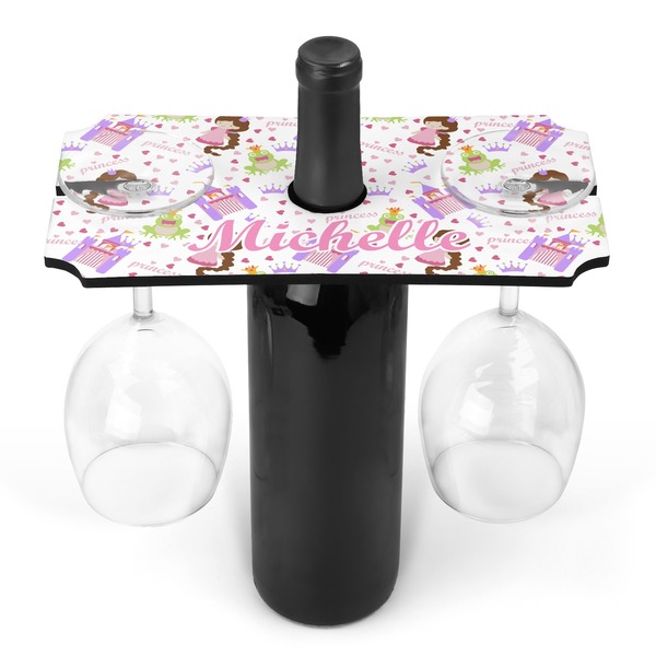 Custom Princess Print Wine Bottle & Glass Holder (Personalized)