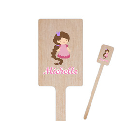 Princess Print 6.25" Rectangle Wooden Stir Sticks - Single Sided (Personalized)