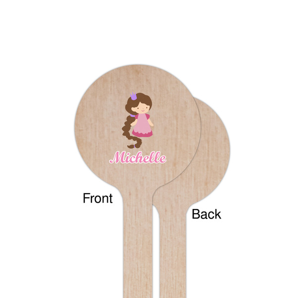 Princess Print Wooden 7.5" Stir Stick - Round - Single Sided - Front & Back