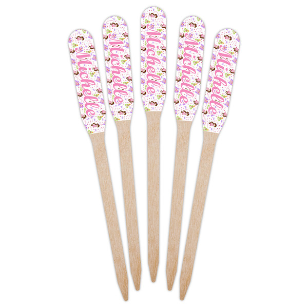 Princess Print Wooden Food Pick - Paddle - Fan View