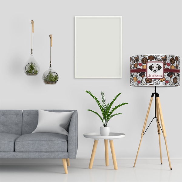 Dog Faces 12" Drum Lampshade - LIFESTYLE