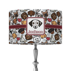 Dog Faces 12" Drum Lamp Shade - Fabric (Personalized)