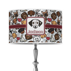 Dog Faces 12" Drum Lamp Shade - Poly-film (Personalized)