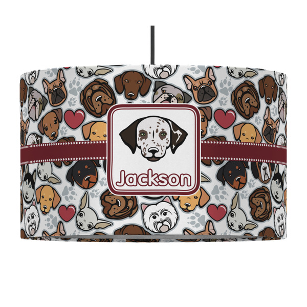 Dog Faces 12" Drum Lampshade - PENDANT (Fabric)