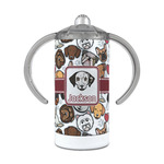 Dog Faces 12 oz Stainless Steel Sippy Cup (Personalized)