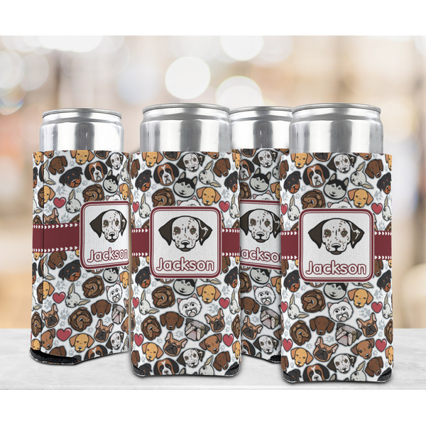 Dog Faces 12oz Tall Can Sleeve - Set of 4 - LIFESTYLE