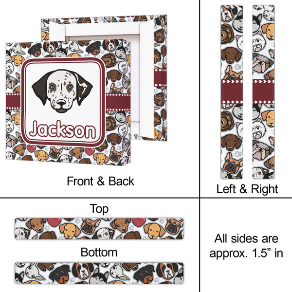 Dog Faces 12x12 - Canvas Print - Approval