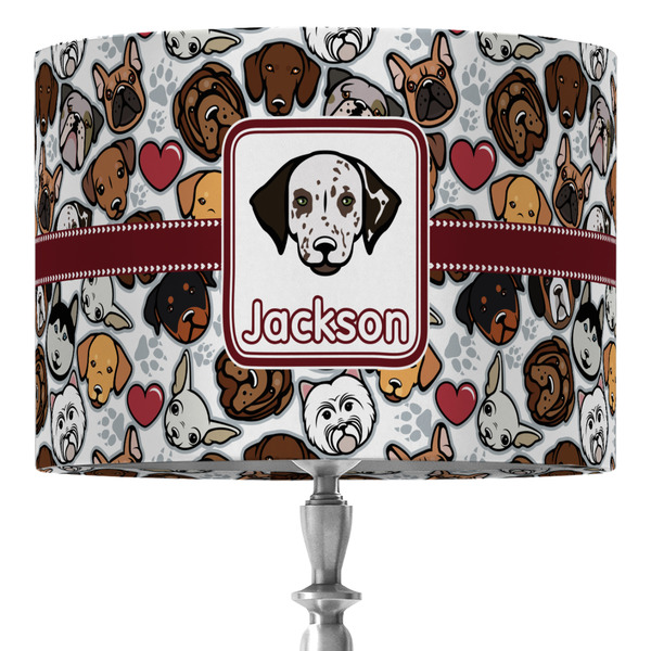 Custom Dog Faces 16" Drum Lamp Shade - Fabric (Personalized)