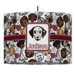 Dog Faces 16" Drum Pendant Lamp - Fabric (Personalized)