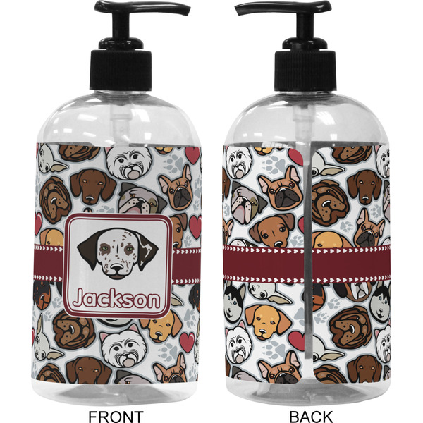 Dog Faces 16 oz Plastic Liquid Dispenser (Approval)