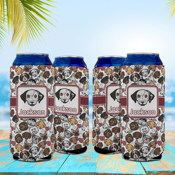 Dog Faces 16oz Can Sleeve - Set of 4 - LIFESTYLE