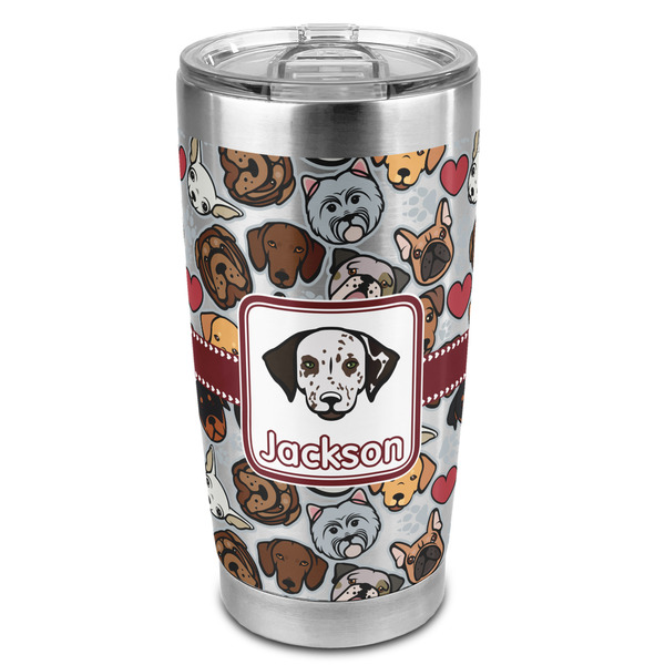 Custom Dog Faces 20oz Stainless Steel Double Wall Tumbler - Full Print (Personalized)