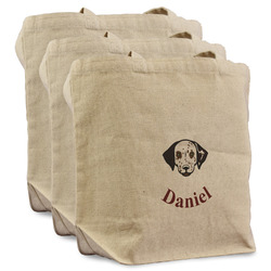 Dog Faces Reusable Cotton Grocery Bags - Set of 3 (Personalized)