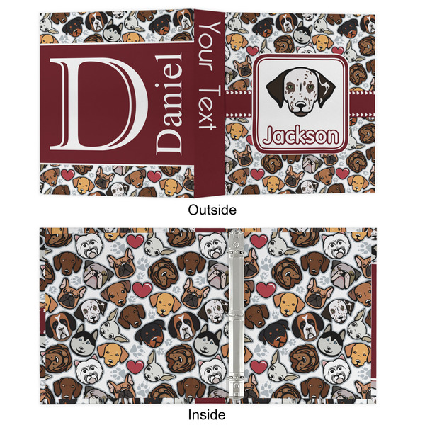 Dog Faces 3 Ring Binders - Full Wrap - 1" - APPROVAL