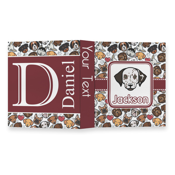 Dog Faces 3 Ring Binders - Full Wrap - 1" - OPEN OUTSIDE