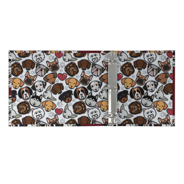 Dog Faces 3 Ring Binders - Full Wrap - 2" - OPEN INSIDE