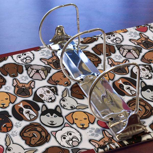 Dog Faces 3 Ring Binders - Full Wrap - 3" - DETAIL