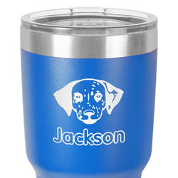 Dog Faces 30 oz Stainless Steel Tumbler - Royal Blue - Single-Sided (Personalized)