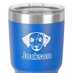 Dog Faces 30 oz Stainless Steel Tumbler - Royal Blue - Double-Sided (Personalized)