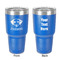 Dog Faces 30 oz Stainless Steel Ringneck Tumbler - Blue - Double Sided - Front & Back
