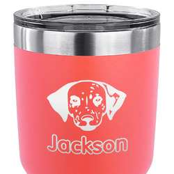 Dog Faces 30 oz Stainless Steel Tumbler - Coral - Double Sided (Personalized)