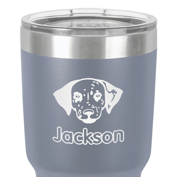 Dog Faces 30 oz Stainless Steel Ringneck Tumbler - Grey - Close Up