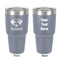 Dog Faces 30 oz Stainless Steel Ringneck Tumbler - Grey - Double Sided - Front & Back