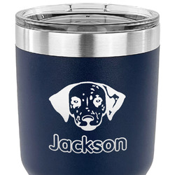 Dog Faces 30 oz Stainless Steel Tumbler - Navy - Double Sided (Personalized)