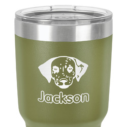 Dog Faces 30 oz Stainless Steel Tumbler - Olive - Double-Sided (Personalized)