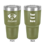 Dog Faces 30 oz Stainless Steel Tumbler - Olive - Double-Sided (Personalized)