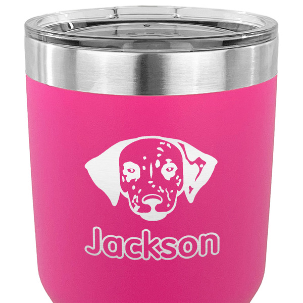Dog Faces 30 oz Stainless Steel Ringneck Tumbler - Pink - CLOSE UP