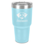 Dog Faces 30 oz Stainless Steel Tumbler - Teal - Single-Sided (Personalized)