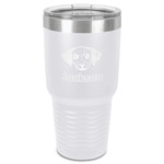 Dog Faces 30 oz Stainless Steel Tumbler - White - Single-Sided (Personalized)