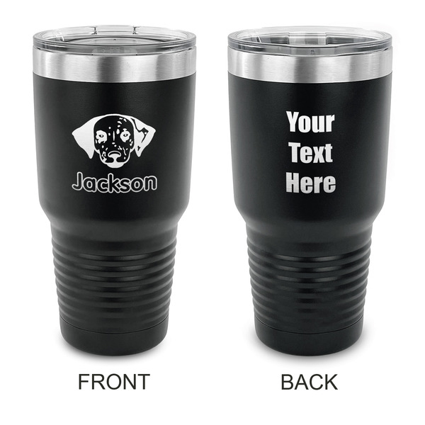 Custom Dog Faces 30 oz Stainless Steel Tumbler - Black - Double Sided (Personalized)