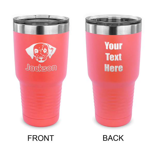 Custom Dog Faces 30 oz Stainless Steel Tumbler - Coral - Double Sided (Personalized)