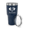 Dog Faces 30 oz Stainless Steel Ringneck Tumblers - Navy - LID OFF