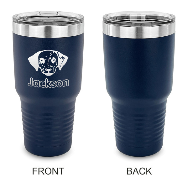 Dog Faces 30 oz Stainless Steel Ringneck Tumblers - Navy - Single Sided - APPROVAL