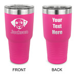 Dog Faces 30 oz Stainless Steel Tumbler - Pink - Double Sided (Personalized)