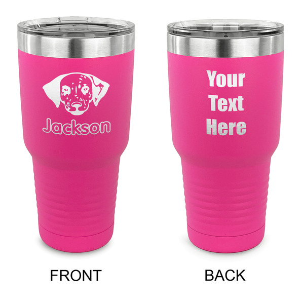 Custom Dog Faces 30 oz Stainless Steel Tumbler - Pink - Double Sided (Personalized)
