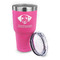 Dog Faces 30 oz Stainless Steel Ringneck Tumblers - Pink - LID OFF