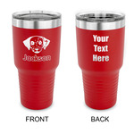 Dog Faces 30 oz Stainless Steel Tumbler - Red - Double Sided (Personalized)