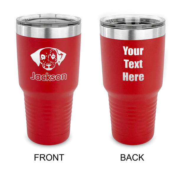 Custom Dog Faces 30 oz Stainless Steel Tumbler - Red - Double Sided (Personalized)