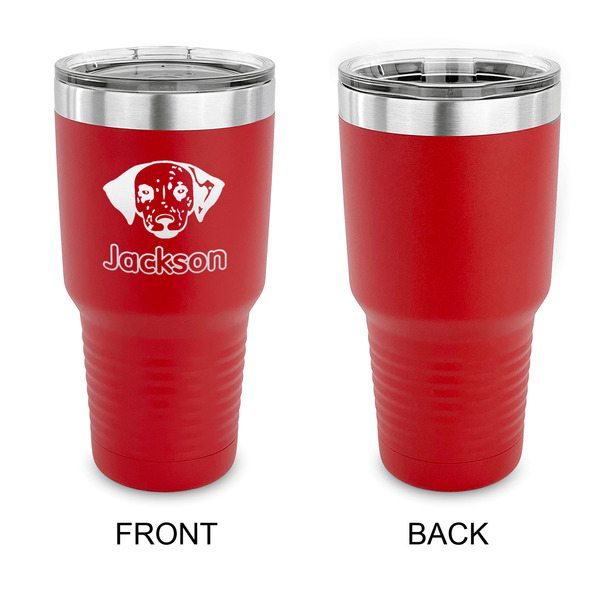 Dog Faces 30 oz Stainless Steel Ringneck Tumblers - Red - Single Sided - APPROVAL