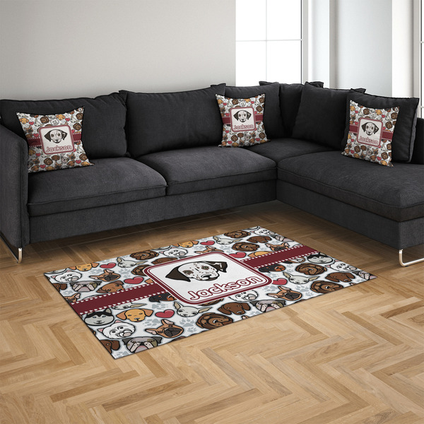 Dog Faces 4'x6' Indoor Area Rugs - IN CONTEXT