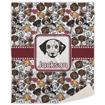 Dog Faces Sherpa Throw Blanket (Personalized)