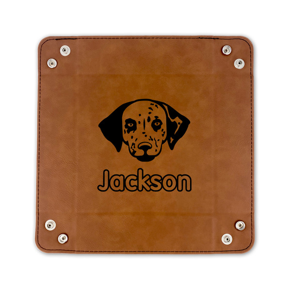 Dog Faces 6" x 6" Leatherette Snap Up Tray - FLAT FRONT