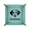 Dog Faces 6" x 6" Teal Leatherette Snap Up Tray - FOLDED UP