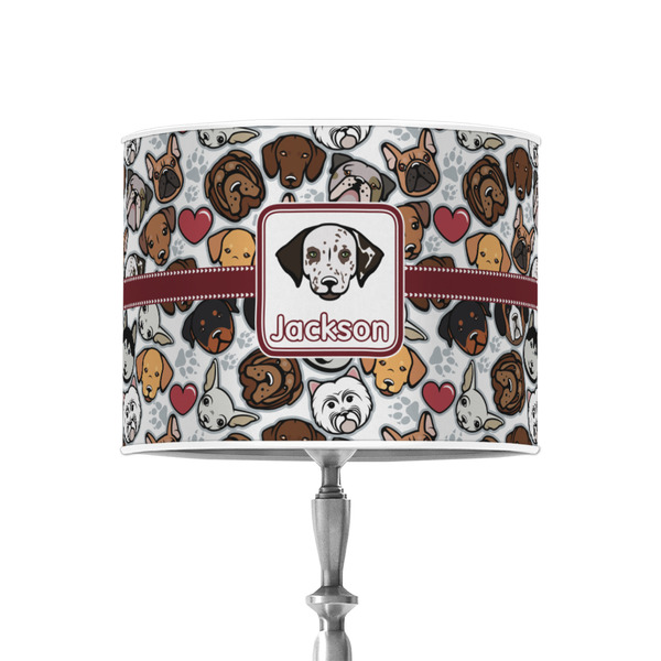 Dog Faces 8" Drum Lampshade - ON STAND (Poly Film)